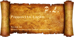 Poppovits Lenke névjegykártya